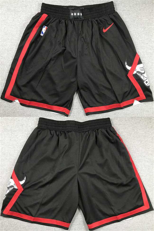 Mens Chicago Bulls Black Shorts (Run Small)->nba shorts->NBA Jersey
